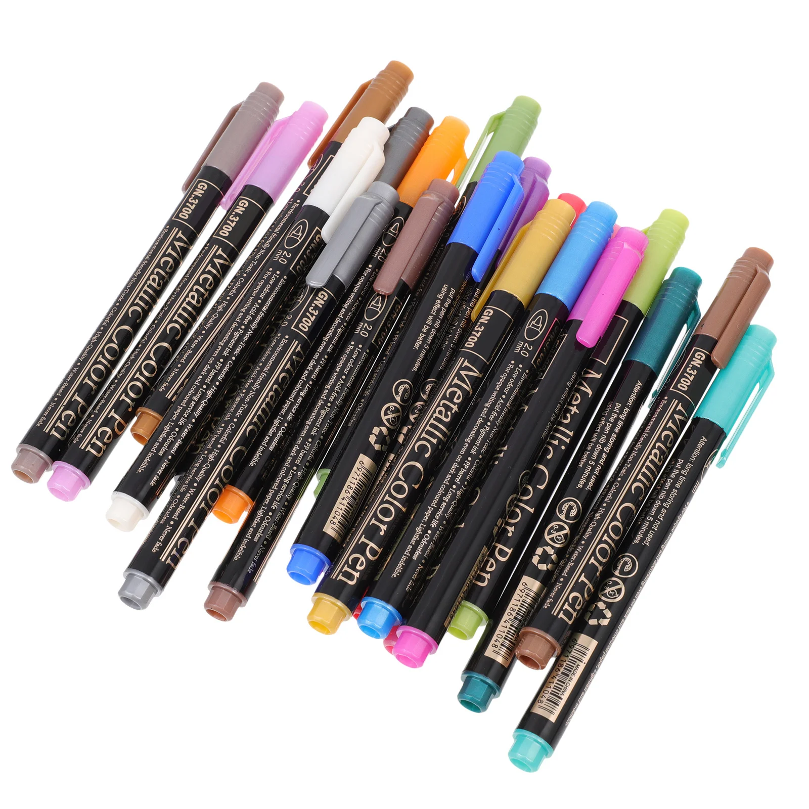

20Pcs Reading Marker DIY Diary Marker Colored Painting Pens Lightweight Durable Metallic Color Pen Students Stationery
