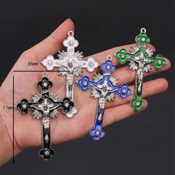 Brand New Large Religious Jesus Cross Jewelry Craft Pendant, Handmade Pendant Cross Charm Pendant Jewelry Gift 55*77mm