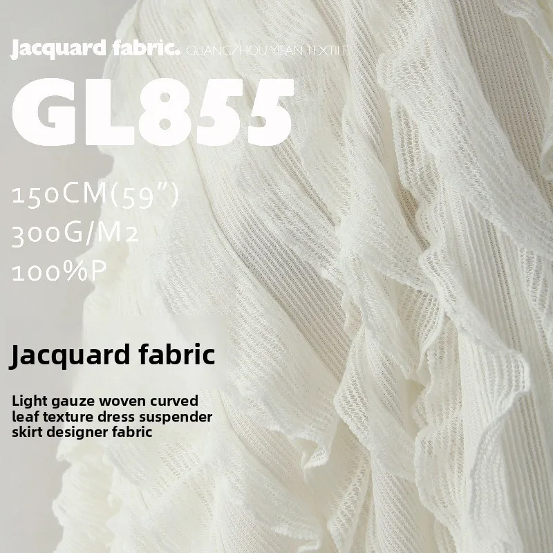 

Mesh Elasticity Light Thin Jacquard Fabric for Spring Summer Dress Shirt Clothing Design Diy Cloth By The Meter Sewing Material
