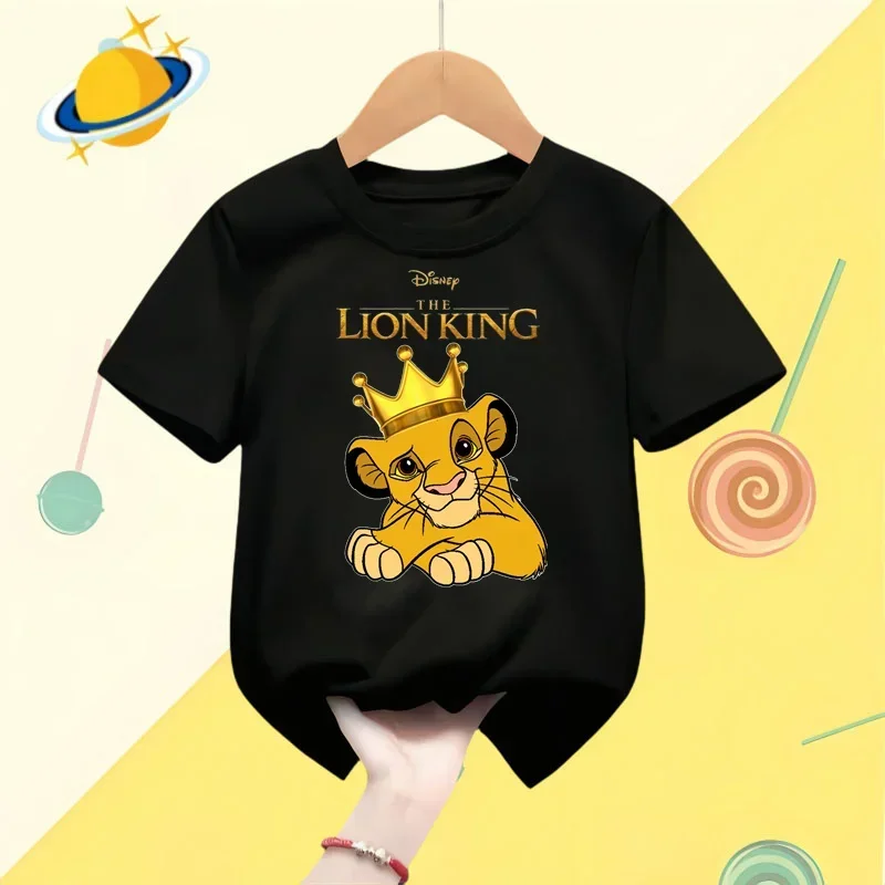 Disney Lion King Summer Print Clothing Casual Sports Cotton Baby T-shirt Boys Girls Round neck Outdoor cotton T-shirt top