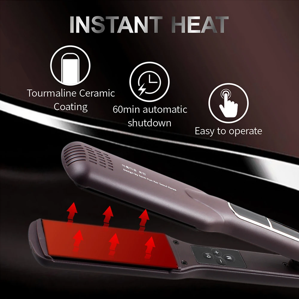 

Professional Hair Straightener Curler Wide Plate Ceramic Hair Flat Irons Keratin Treatment 230℃ Fast Heating Styler