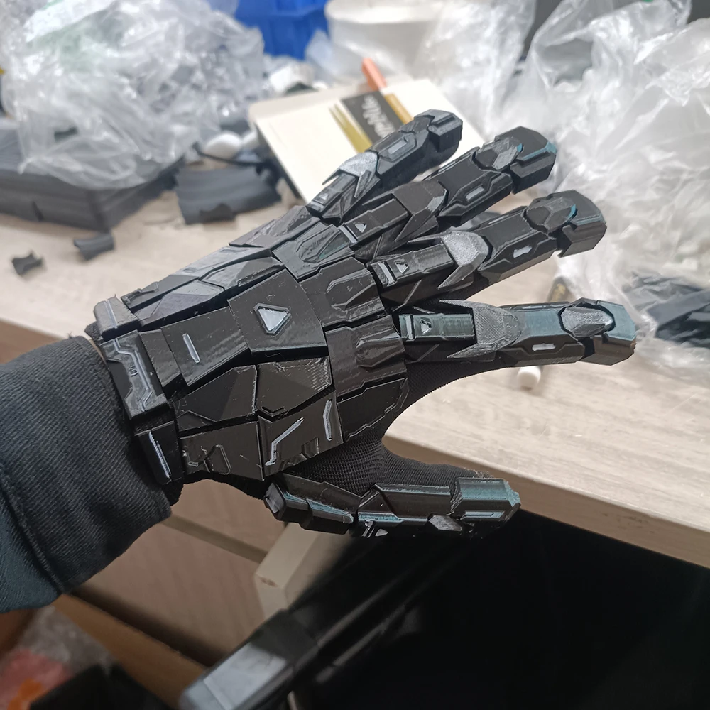 3D-Druck Handgefertigte Klebende Punk-Mechanische Handschuhe Vintage Gothic Tragbare Handschutzrüstung Unisex Techwear Cosplay Exoskelett-Handschuhe – Detail 5