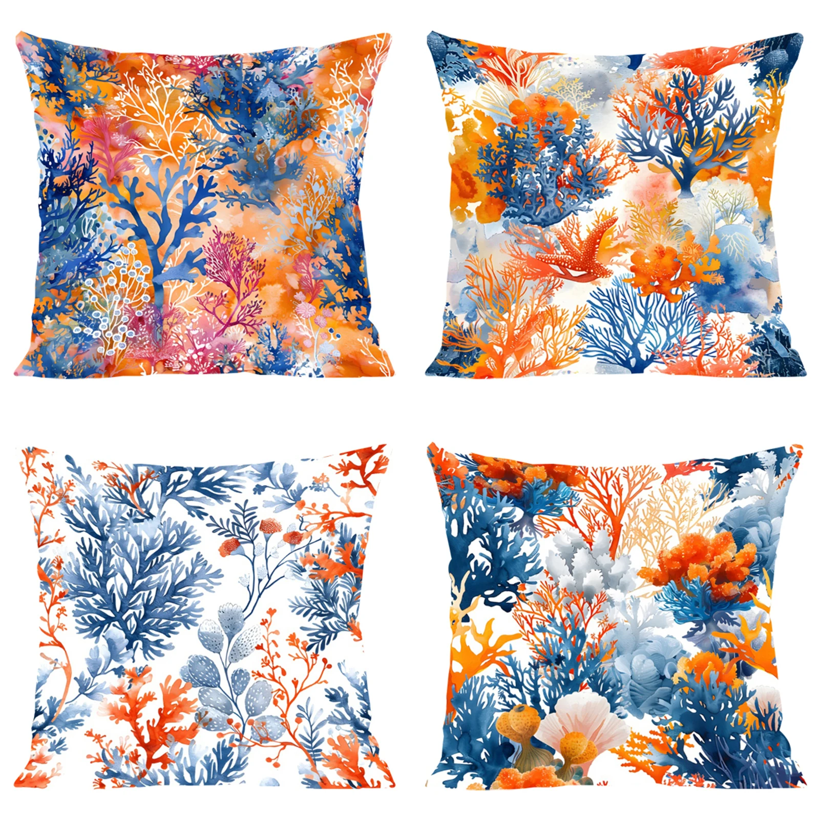 

Ocean Coral Cover for Pillow Cases 45x45 Cushions Covers Bed Pillowcases Home Decoration Luxury Cushion Cover Pillowcase 40x40