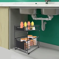 Estante de 2 niveles con cestas para debajo del fregadero - 26.95 € Estante de 2 niveles con cestas para debajo del fregadero