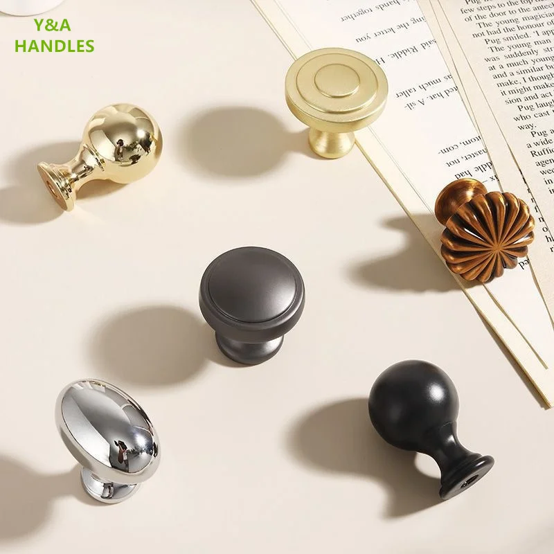 Handles Drawer Cabinet Furniture Kitchen Handles for Cabinet Knob Door Drawer Furniture Kitchen Knob Aluminum Single Hole Gold