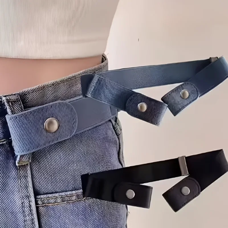 Simple And Fashionable Women'S Belt Elastic Lazy Men'S Belt Woven Invisible And Seamless Unisex Jeans Belt Length Adjustable