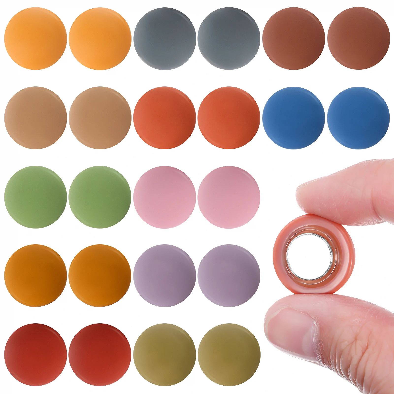 

24Pcs Round Fridge Magnets Frosted Finish Strong Adhesion Refrigerator Magnets for Home Office School Whiteboard Use