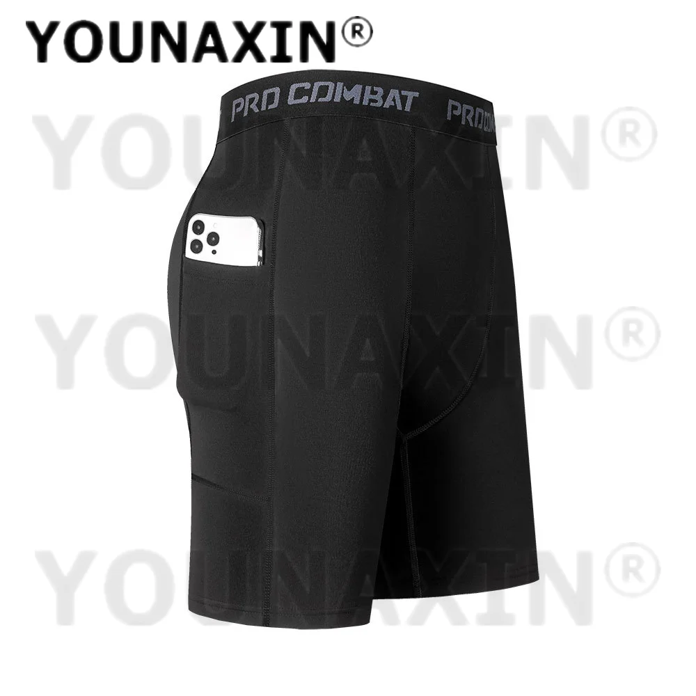 Men’s Base Layer Running Yoga Sports Shorts Leggings Skinny Pants With Pocket Gym Training Fitness Underwear S M L XL 2XL 3XL