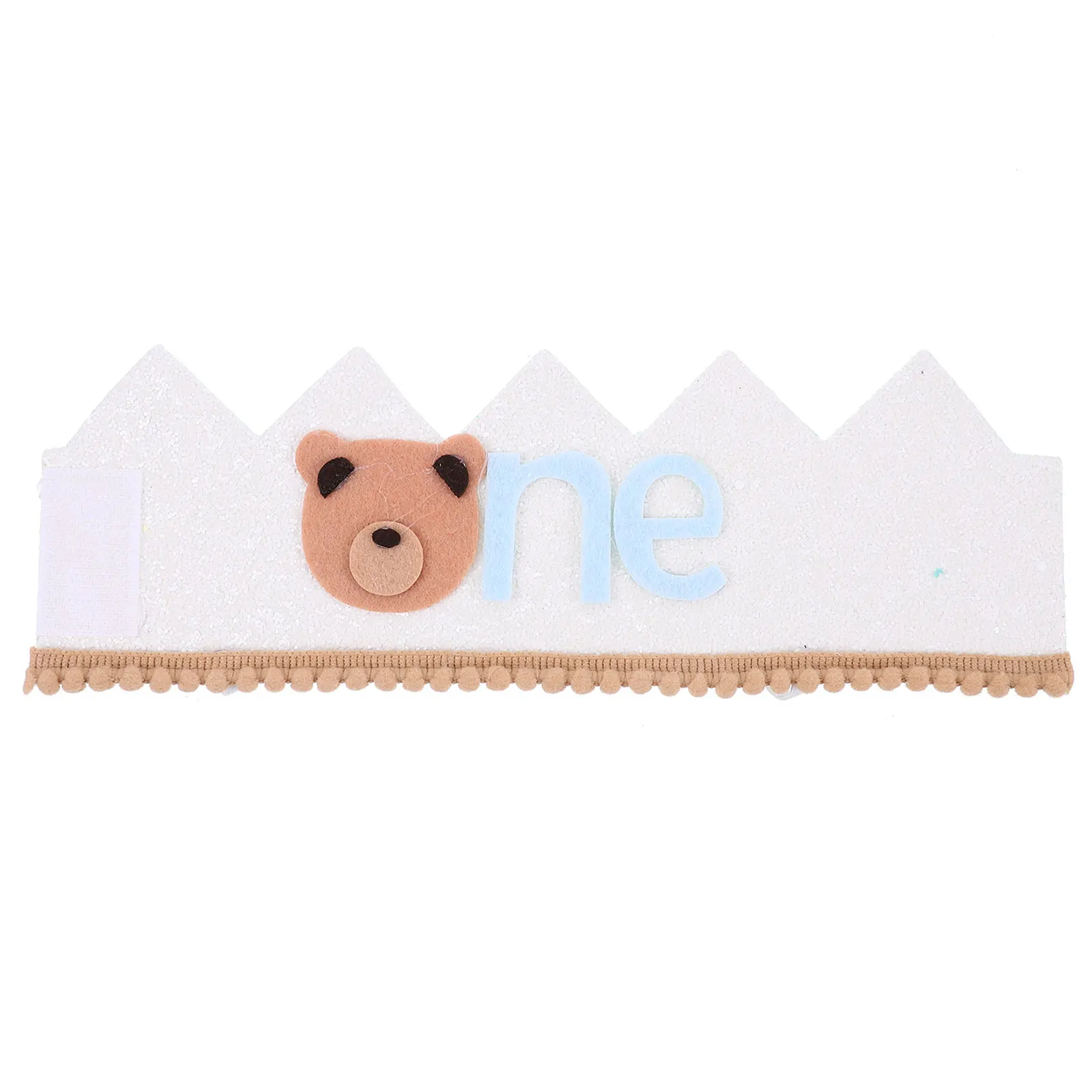

1st Birthday Sequin Felt Animal Hair Accessories Headb Brown Bear Kids Birthday Crown Party Hat Photo Prop Storage