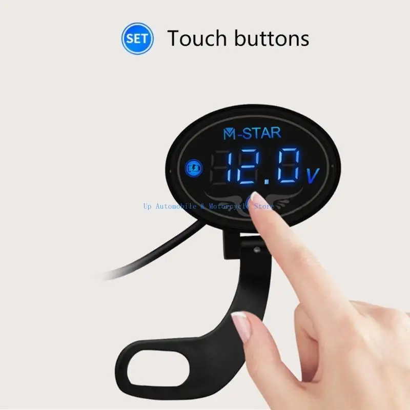 270E تيار مستمر 9 فولت إلى 24 فولت عداد لوحة الجهد لملحقات الدراجات النارية مقاوم للماء فولتم #5