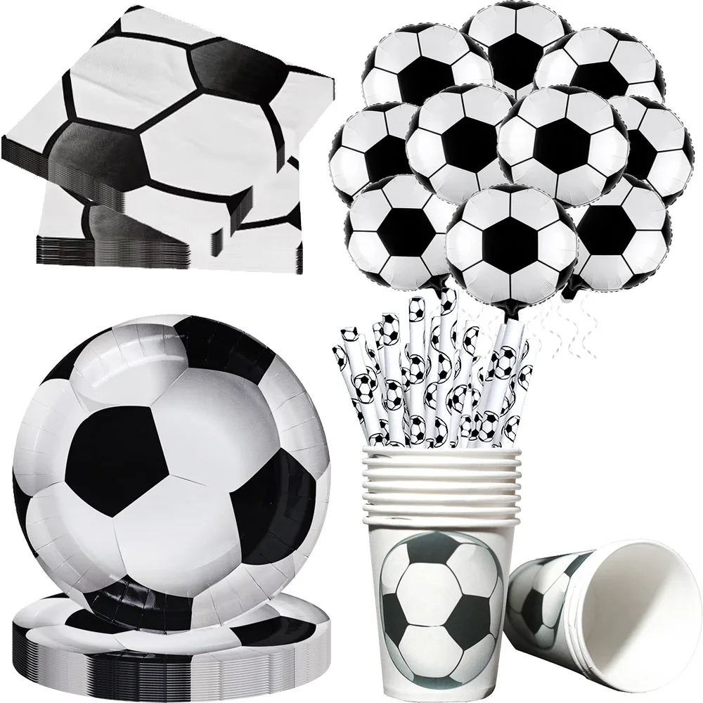 Fußball-Partyzubehör, Pappteller, Servietten, Sport, Fußball, Fußball, Mottoparty, Geburtstag, Dekorationen, Gefälligkeiten für Kinder und Jungen