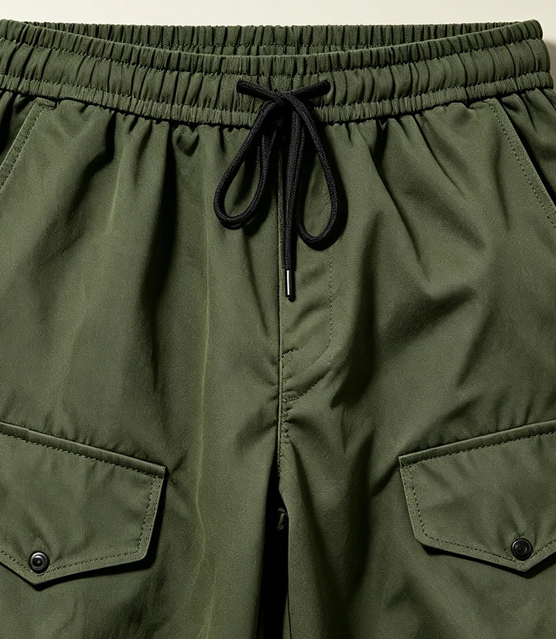 Herren Cargo-Hosen mit elastischem Bund, Kordelzug, mehreren Taschen, normaler Passform, geradem Bein, lässige Frühlings- und Herbst-Outdoor-Streetwear-Hosen – Detail 7