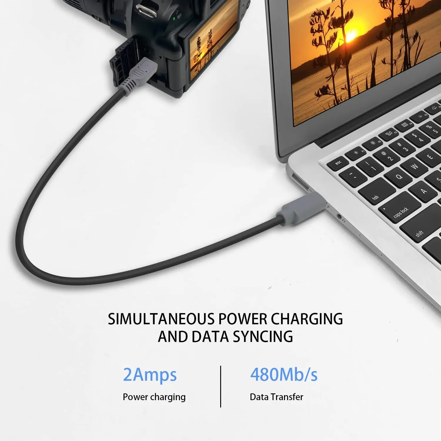 JonISerl 2Pcs USB C to Mini USB OTG Cable,USB C Male to Mini USB C Male On-The-go Data Convertor Adapter OTG Cable for MacBook