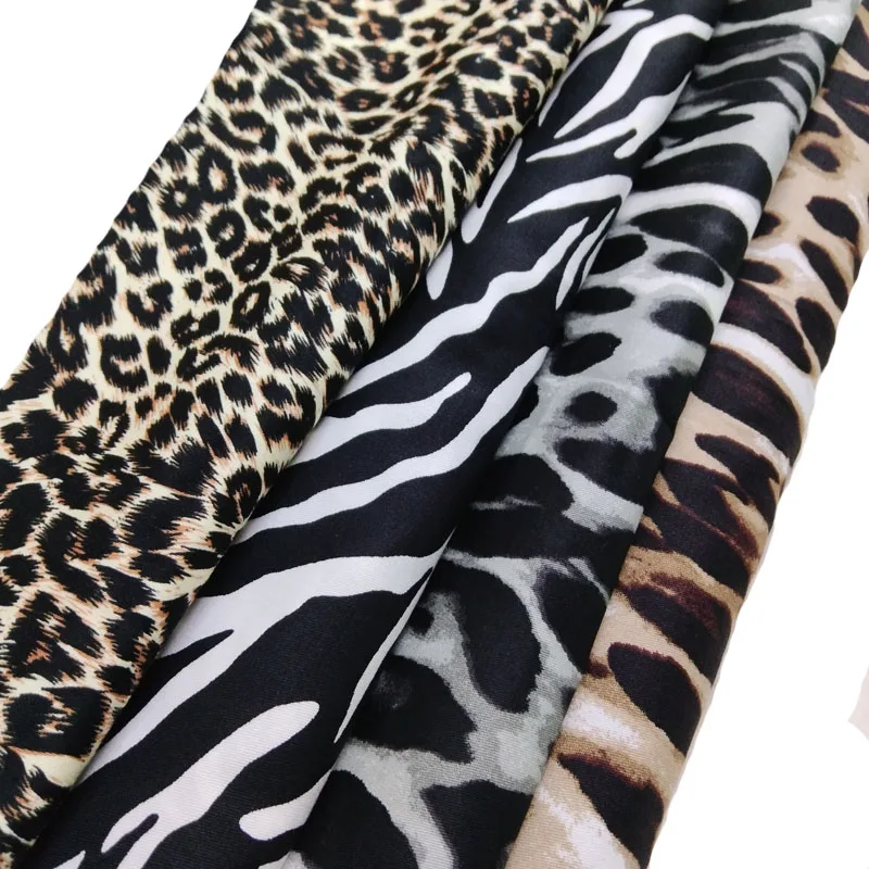 Sexy Leopard Zebra Stripe Printed Cotton Spandex Fabric Stretch Fabric Elastic Fabric For DIY Sewing Cloth Dress Home Decor