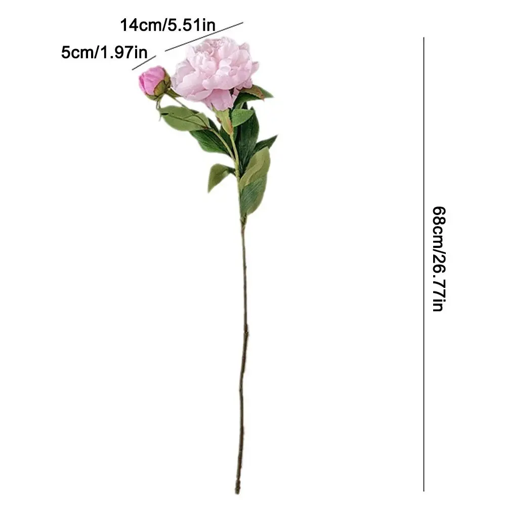 Fai da te 2 teste di peonia artificiale bouquet di stoffa di seta fiore artificiale realistico fiore di peonia pacchetto decorazione di nozze per la casa
