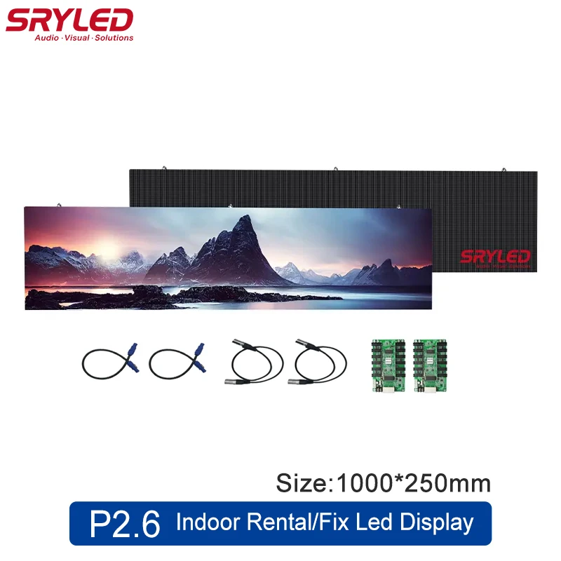 SRYLED Indoor Rental LED Display Panel P2.6 1000mm×250mm Mixed Splicing Led Video Wall Panel For Stage Event Church Background