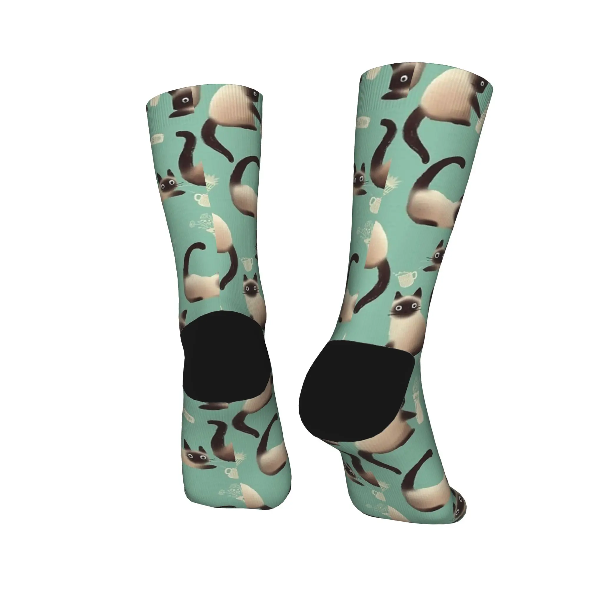 Bad Siamese Cats Knocking Stuff Over Stockings  Custom Gothic Socks Winter Non Slip Socks Adults Men Cycling Quality Socks