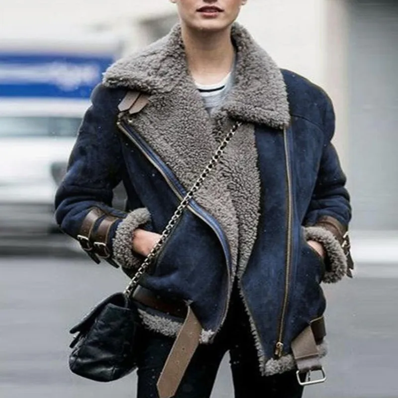 

Autumn Winter Jacket Women's Fleece Coats Female Long No-Hooded Coats Warm Thick Large Sizes Women Jacket And Coats