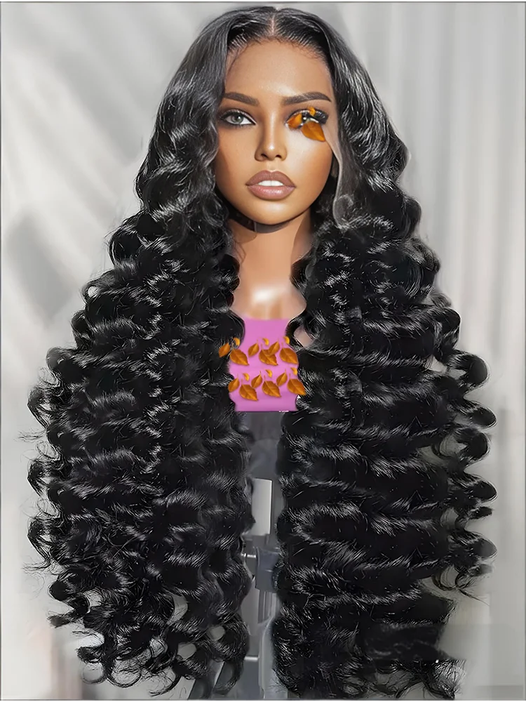 

42 44 Inch 13x6 HD Transparent Lace Front Human Hair Wig For Black Women Curly Wig Pre Plucked Deep Wave Water Wave Frontal Wigs