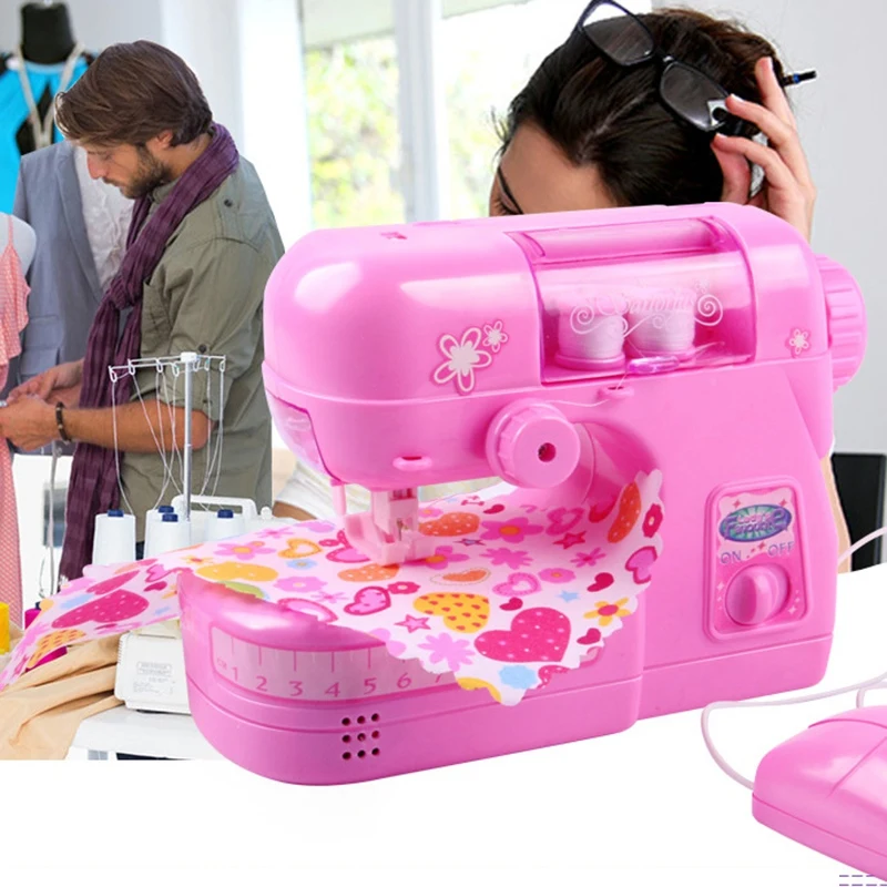 Mini machine à coudre électrique pour enfants, jouet de jeu de simulation pour enfants, cadeau créatif d'anniversaire et de Noël pour filles