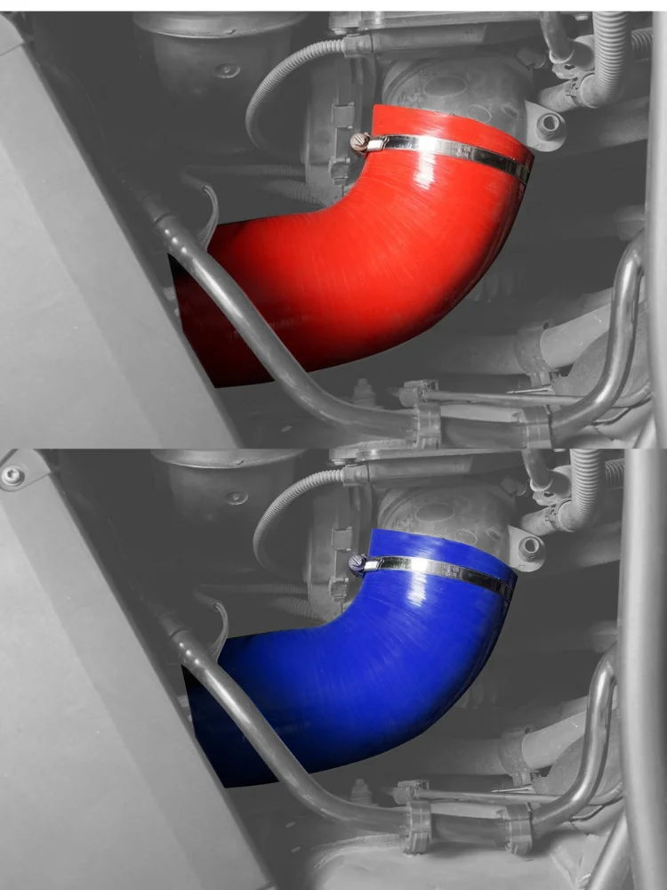 BEVINSEE Silikon-Ansaugmanschette für BMW E90 E91 E92 E93 323i 325i 325xi 328i 328xi 330i 330xi, E82 E88 125i 128i, X1 E84 25iX 28iX – Detail 3
