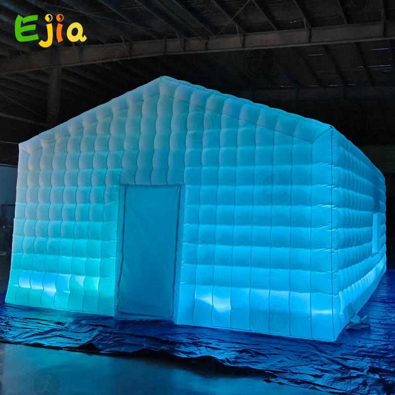 

Customized 4/5/6 Meters RGB Lights Inflatable Giant Tent / LED Blow Up Cube Night Club Tent For Event Party