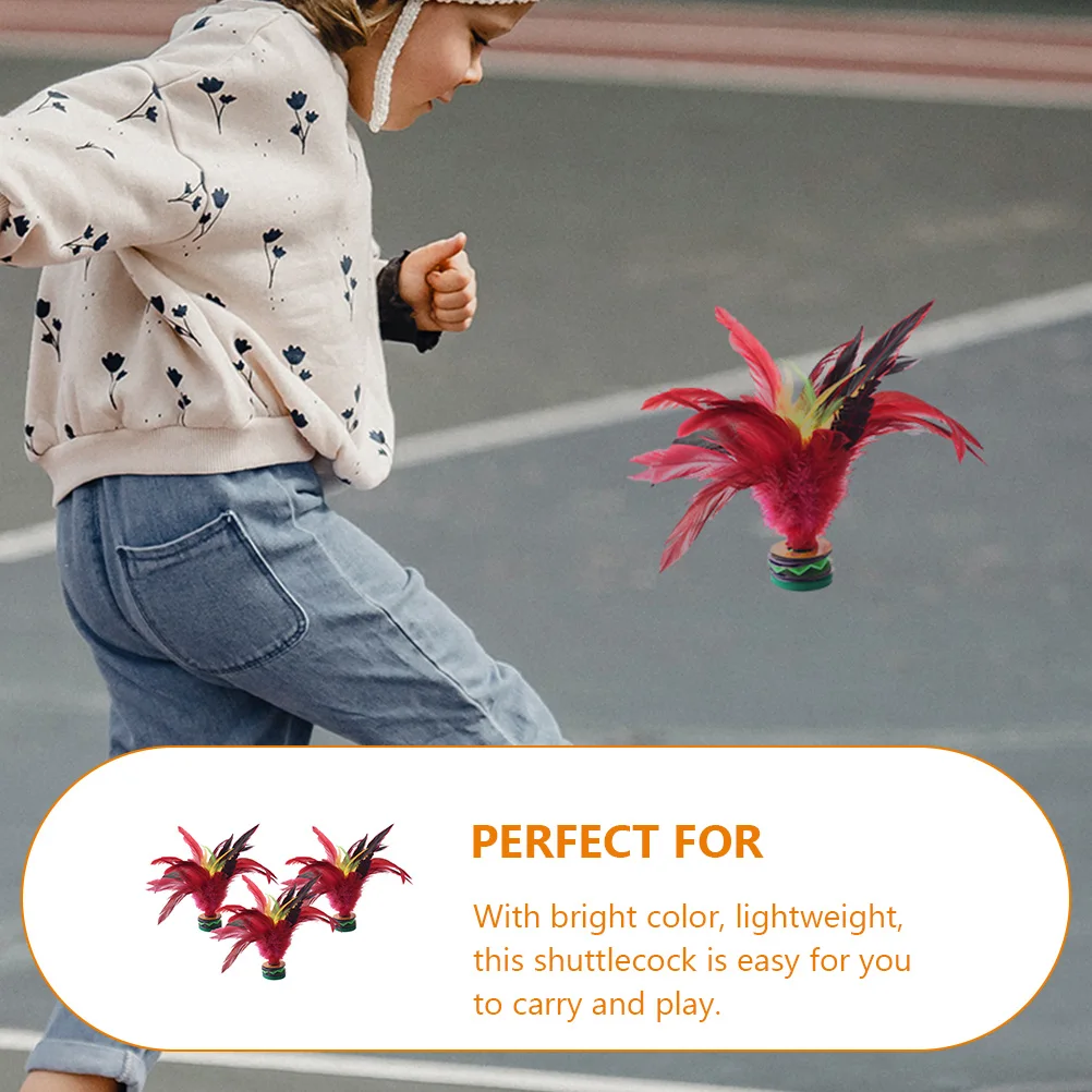 

3pcs Shuttlecock Kick Lightweight Bright Color Traditional Chinese Leisure Toy Outdoor Indoor Students Toy