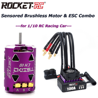 YSIDO CH10 Motor 10.5T 13.5T 17.5T 21.5T and ROCKET-RC 100A ESC Sensored Brushless Combo set for 1/10 RC Drift Car Upgrade Parts