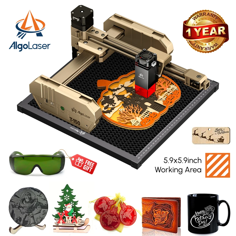 Algolaser T150 Protable High Precision Laser Engraving Machine 2.5W 6W 10W Mini DIY Metal Glass Wood Leather Lase Engraver