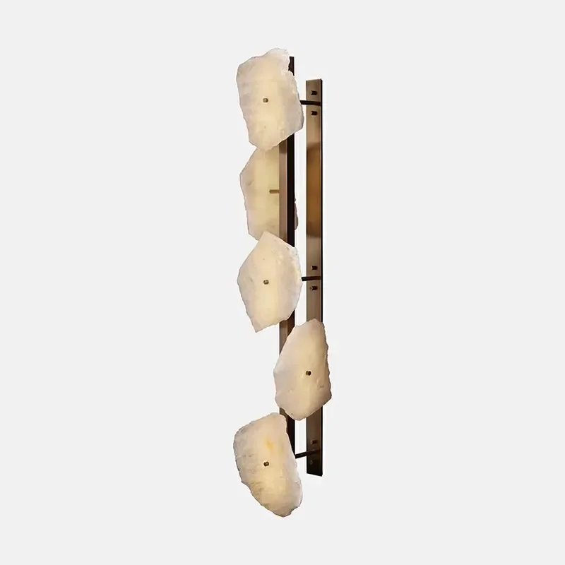 Modern Wall Lamp Copper Body LED Wall Sconce Alabaster White Shade 3500K Warm White Dimmable 50,000 Hours 5-Year