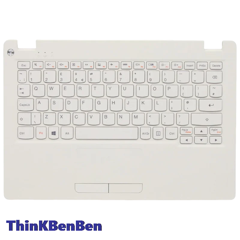 UK English White Keyboard Upper Case Palmrest Shell Cover For Lenovo Ideapad 110S 11 11IBR 5CB0M53711