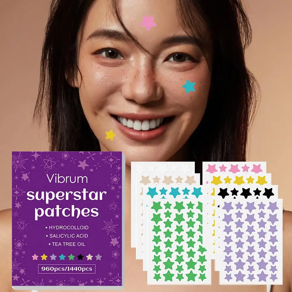 Superstar – patchs de boutons colorés PE, améliore la peau des femmes, outil d'acné hydrocolloïde, couverture d'acné, outils de soins de la peau