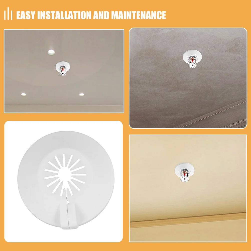 5 قطعة غطاء رأس رشاش الحريق توافق عالمي تركيب سريع تحسين جمالي تصميم بلاستيكي غير قابل للفصل