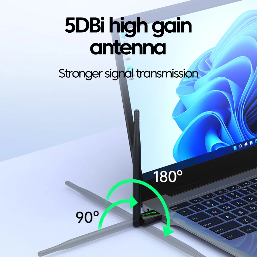 واي فاي 6 AX900 بلوتوث 5.4 ثنائي النطاق بطاقة الشبكة اللاسلكية 2.4 جيجا هرتز USB واي فاي محول واي فاي هوائي دونغل محرك مجاني للكمبيوتر Win11 #6
