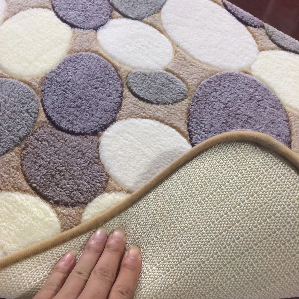 3Pcs Toilet Mat Set Cobblestone Non Slip Bathroom Rug Comfortable Absorbent Toilet Lid Cover Floor Mats Easy Clean