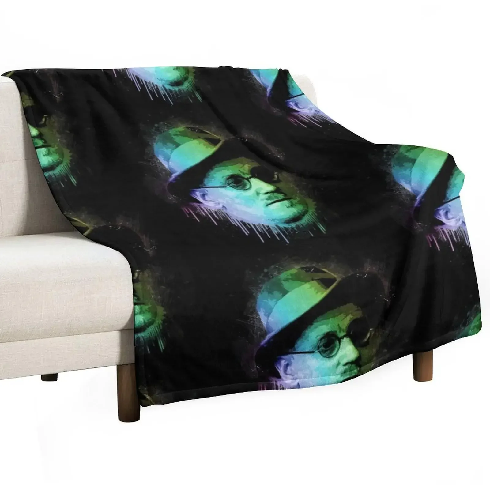 James Joyce Urban Grunge Painting Rainbow Spectrum Throw Blanket Sofas Sofa Throw Blankets