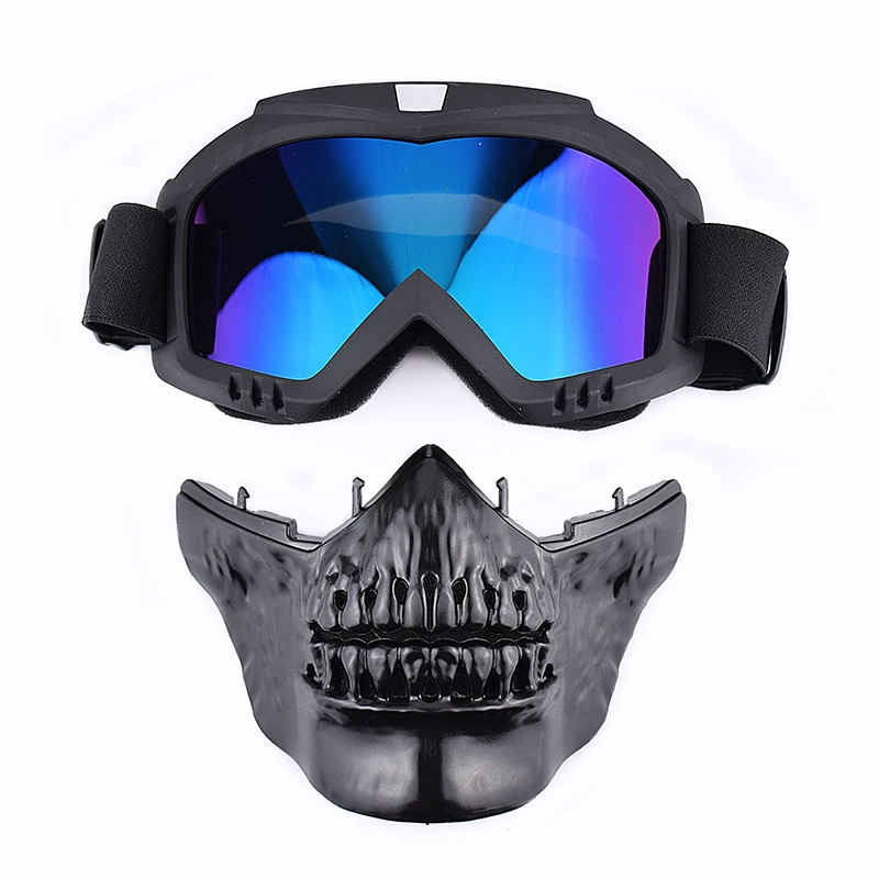 

Balaclava Motorcycle Biker for Skull Mask Cosplay Breathable Half Face Helmet Mask Riding Motocross Open Helmet Face Mask Skiing