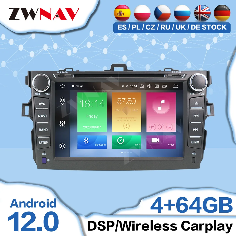 

Автомагнитола для Toyota Corolla 2007 2008 2009 2010 2011 2012 2013 Android 2 Din Carplay автомобильный экран Мультимедиа Авто GPS DSP