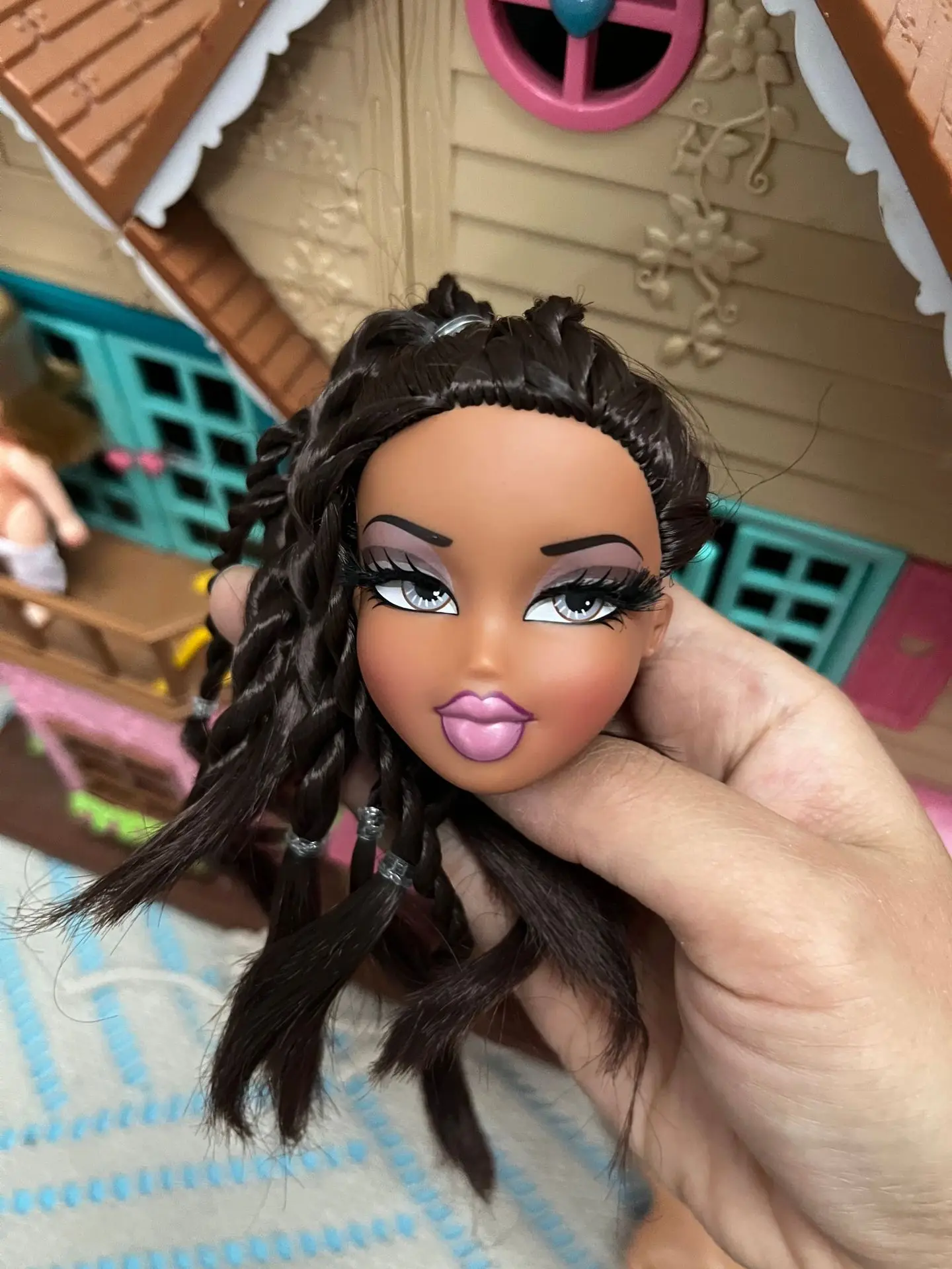 Kawaii Bratz Bates Peças de Reposição, Cabeça Com Cabelo, Desenhos Animados, Bonito JADE CLOE, Modelo Bulk Cargo Accessory, Toy Presentes DIY