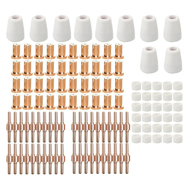 

120PCS Extended PT-31 Plasma Cutter Consumables,PT31 Plasma Torch Cutting Consumables-A74P