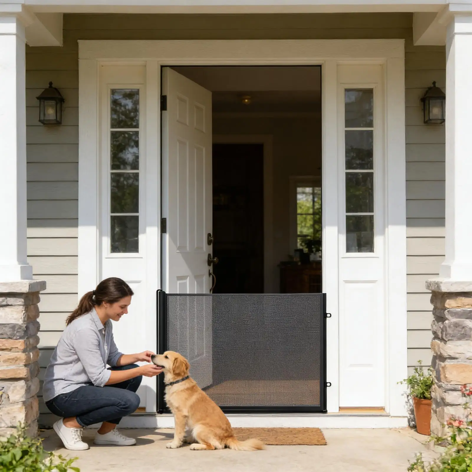 Dog Gate No Drilling Retractable Small Fence Dog Retractable Staircase Safety Portals External Door For Stairs Doorways Terraces