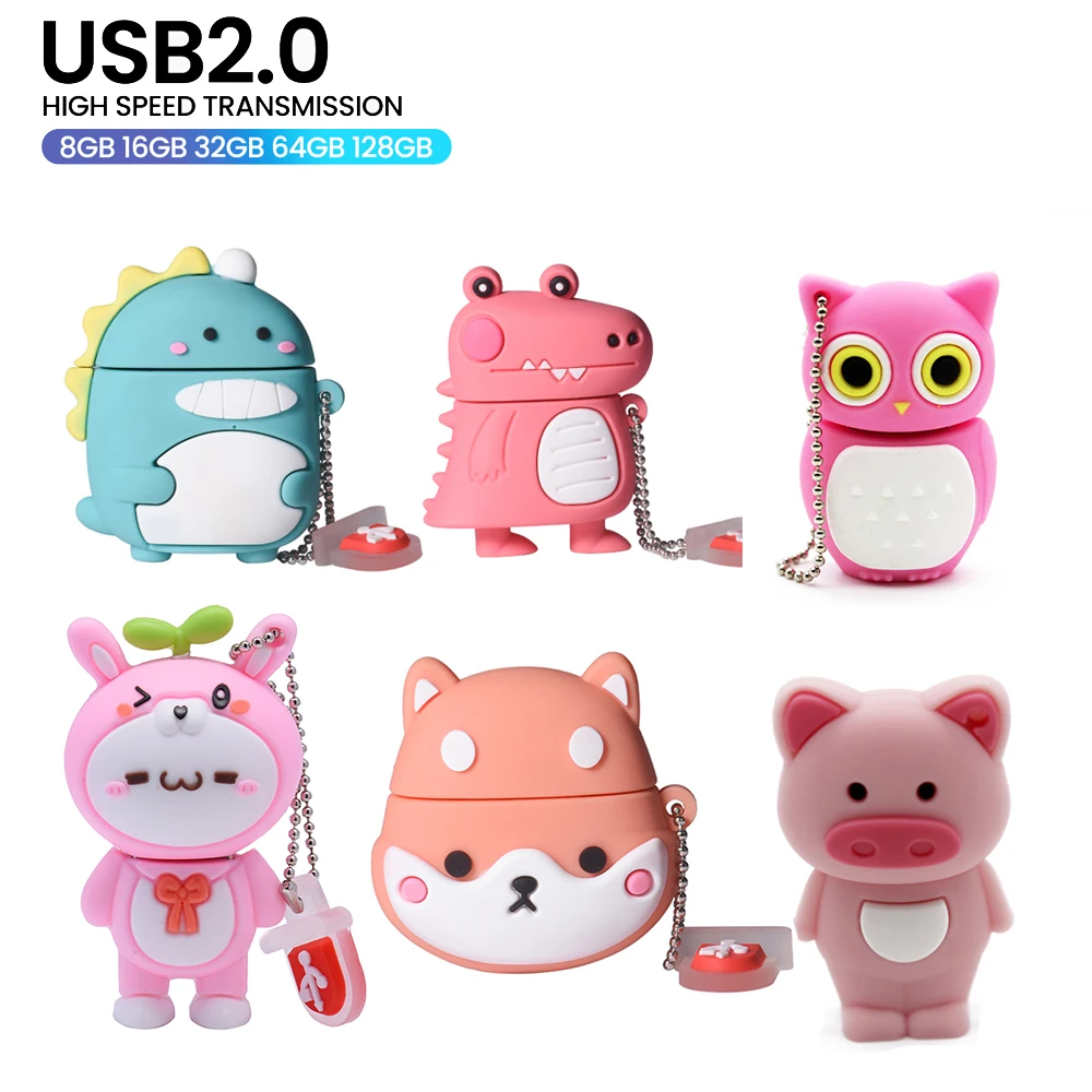

Силиконовый мультяшный USB-накопитель, 4 ГБ, 8 ГБ, милый креативный флэш-накопитель, 16 ГБ, 32 ГБ, настоящая емкость, 64 ГБ, водонепроницаемый U-диск