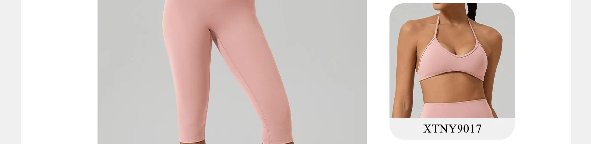 Ctenkevet 3/4-Yogahose mit hoher Taille für Damen, Sommer, Hüfthebende Capri-Leggings, Turnhose, Sportmode für Damen – Detail 5