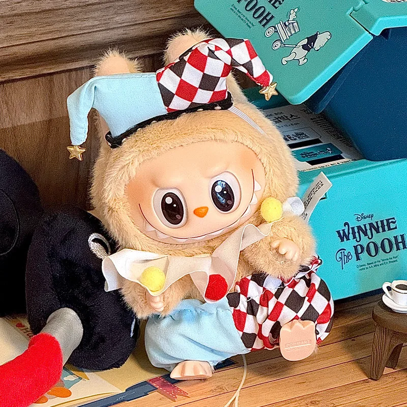 Labubu ropa de peluche universal de primera y segunda generación, ropa de payaso