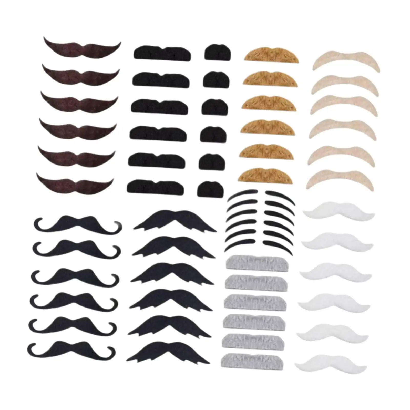 

60x самоклеящиеся усы, забавный костюмный аксессуар для ролевых игр