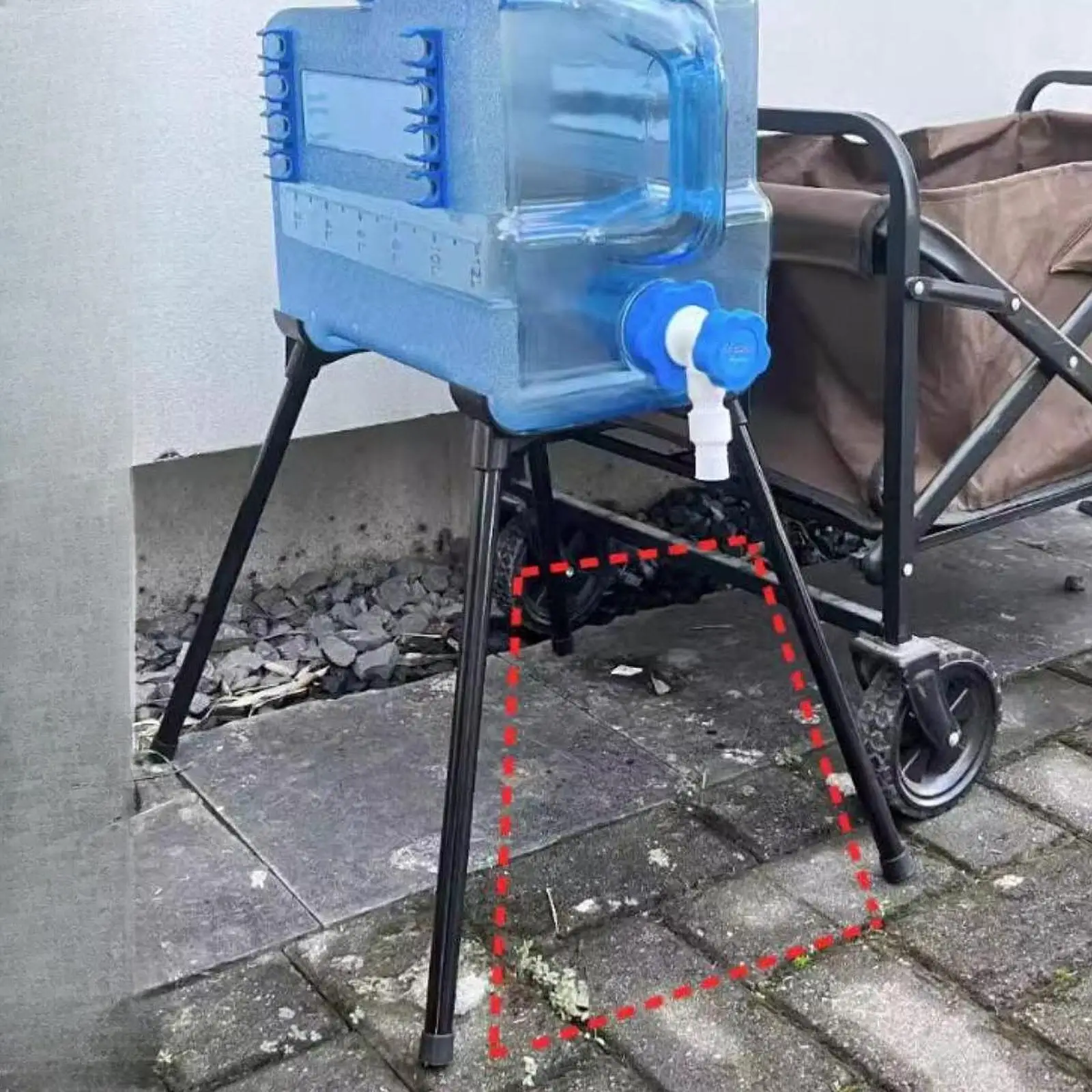 

Camping Water Container Stand Universal Suitcase Rack for Picnic BBQ Fishing
