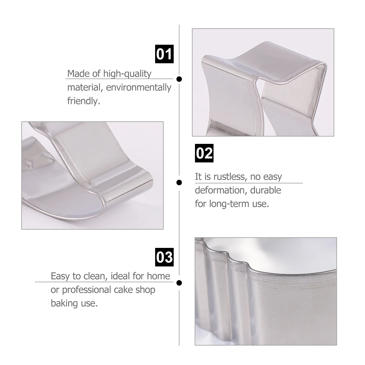 

10pcs Stainless Steel Baking Molds Set Thicken Anti-Rust Non-Stick Cookie Cutters For Diy Chocolate Cake Decorating Baking Tools