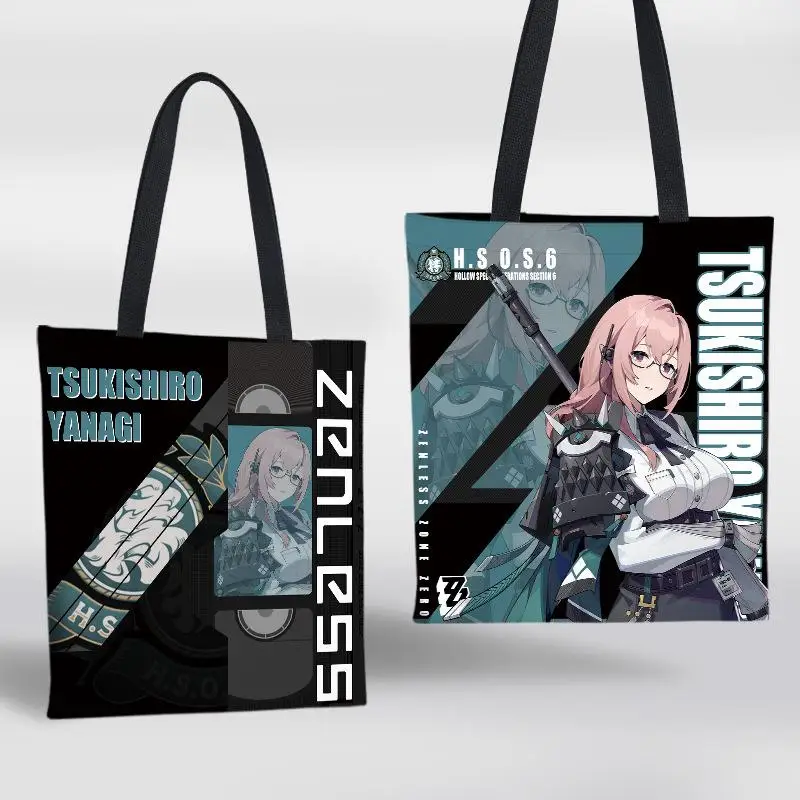 Anime Zenless Zone Zero Lighter Tsukishiro Yanagi Jane Doe Cosplay Canvas Bag Cartoon Single-shoulder Bags Handbag Xmas Gift