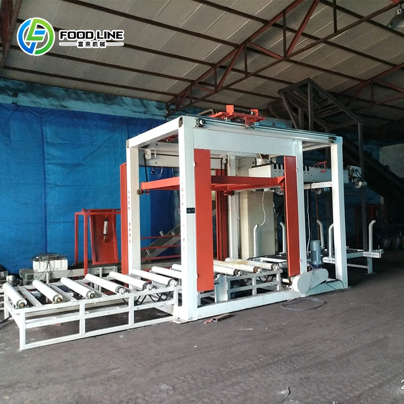 Industrial Automatic Palletizing Packaging Machine With Conveyor Belt, Easy to Connect for Flour Mill Production Line