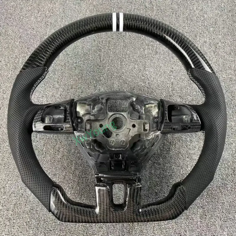 For VW Volkswagen Golf 6/Scirocco/Magotan/Passat/SAGITAR (With Paddle Shifter Holes) 100% Real Carbon Fiber Steering Wheel